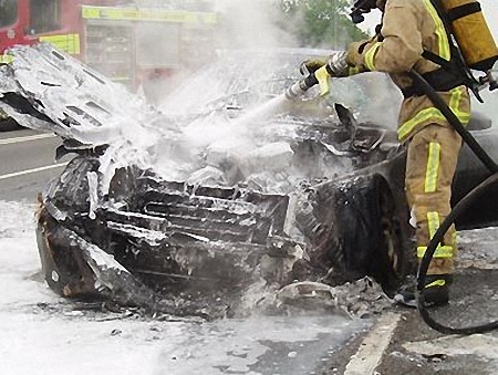 Ferrari 599 GTB Fiorano in flames