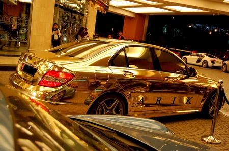 Gold-Chrome Mercedes C63 AMG