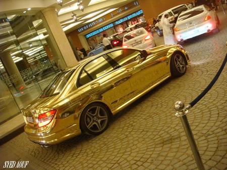 Gold-Chrome Mercedes C63 AMG