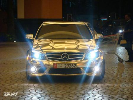 Gold-Chrome Mercedes C63 AMG