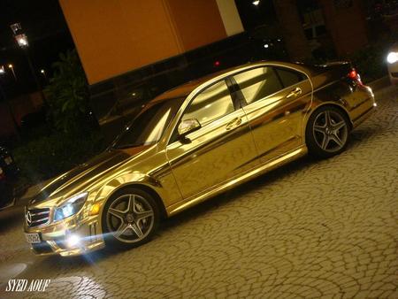 Gold-Chrome Mercedes C63 AMG