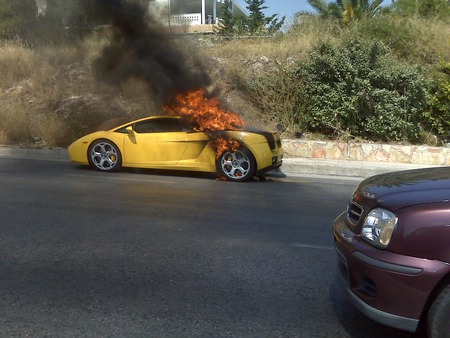 Lamborghini Gallardo on Fire