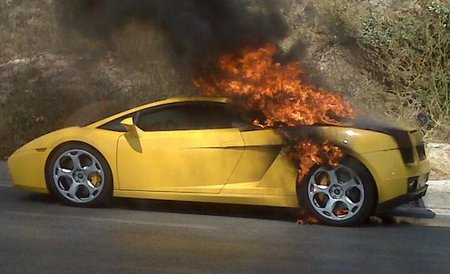 Lamborghini Gallardo on Fire