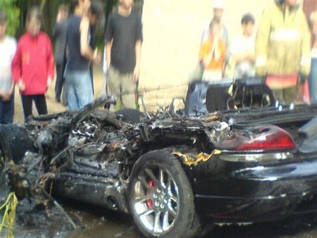 Dodge Viper on fire