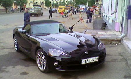 Dodge Viper on fire