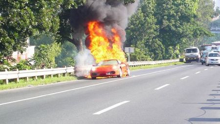 Ferrari F430 on fire