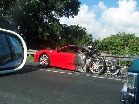 Ferrari F430 on fire