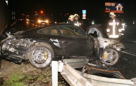 Lamborghini and Porsche crashed