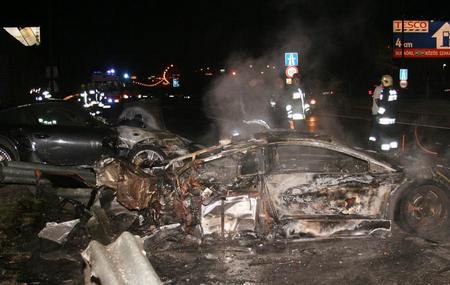 Lamborghini and Porsche crashed