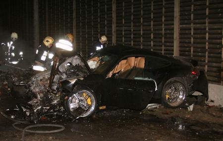 Lamborghini and Porsche crashed